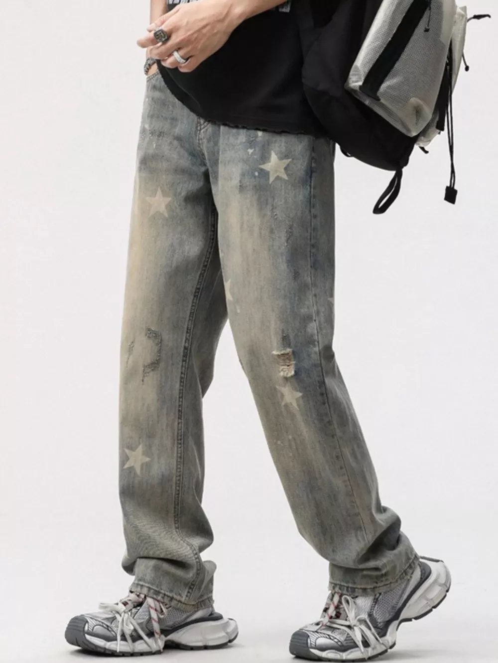 Men's Star Wide Leg Jeans, image 5