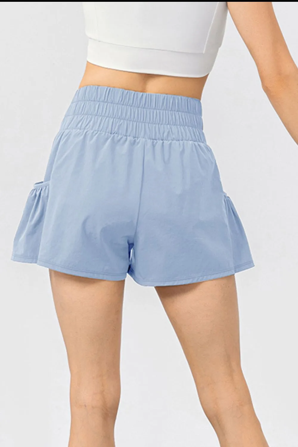Elastic Waist Pocketed Active Shorts, image 2