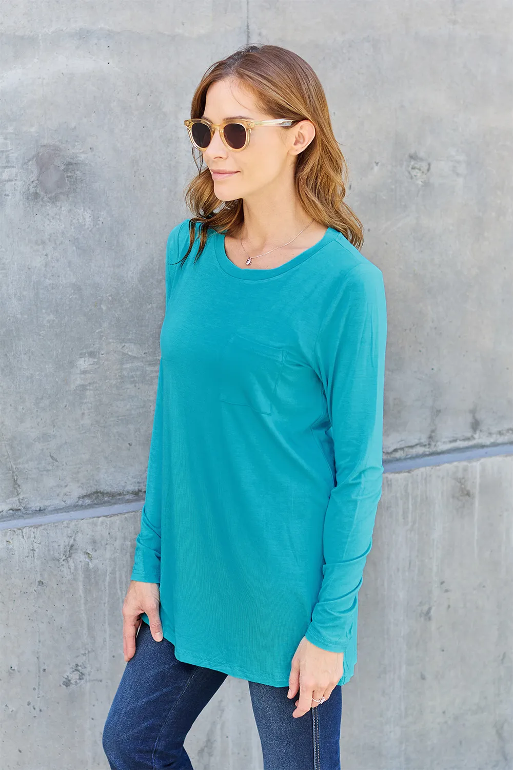 Full Size Round Neck Long Sleeve Top, image 13