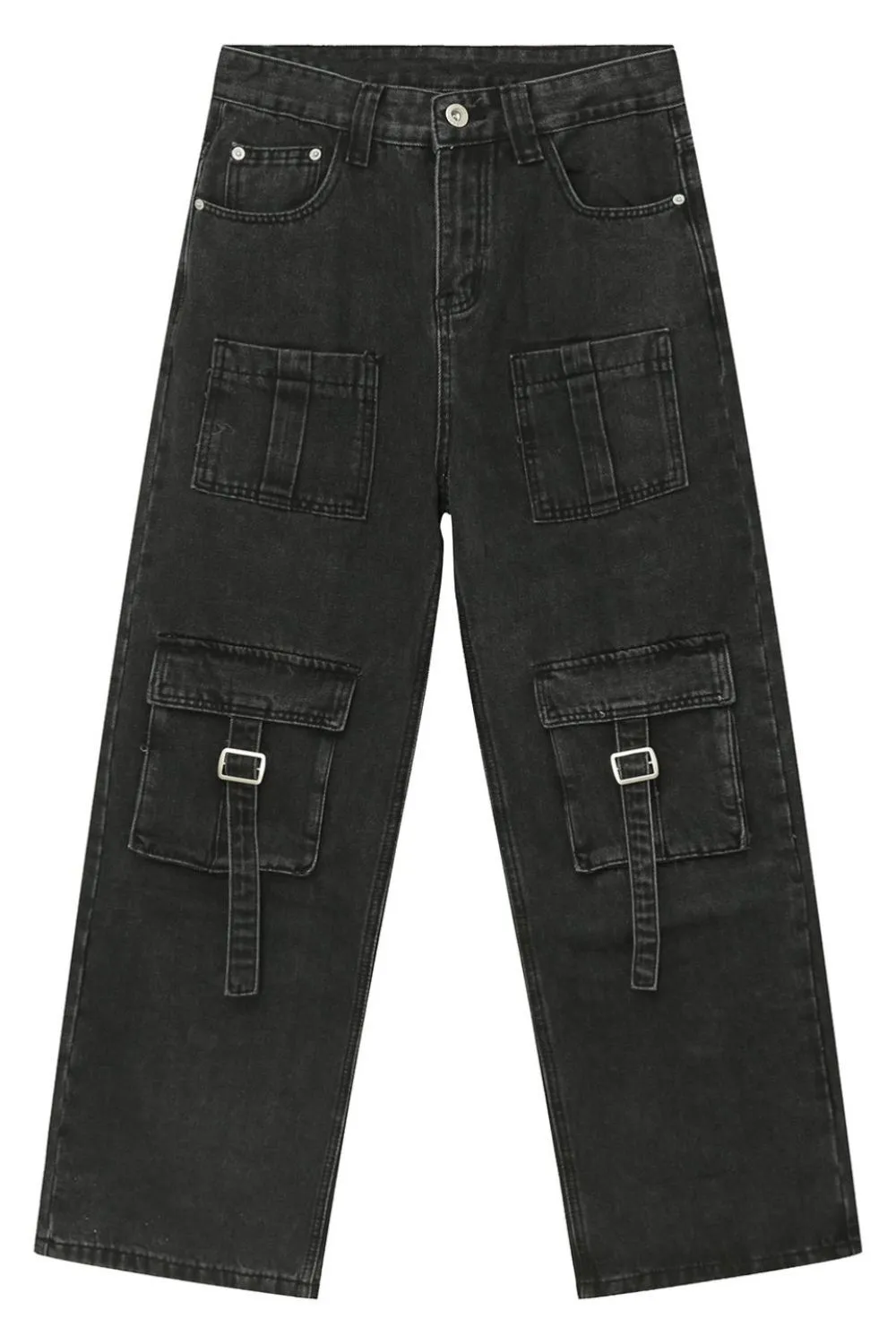 Mid Rise Men's Jeans with Cargo Pockets