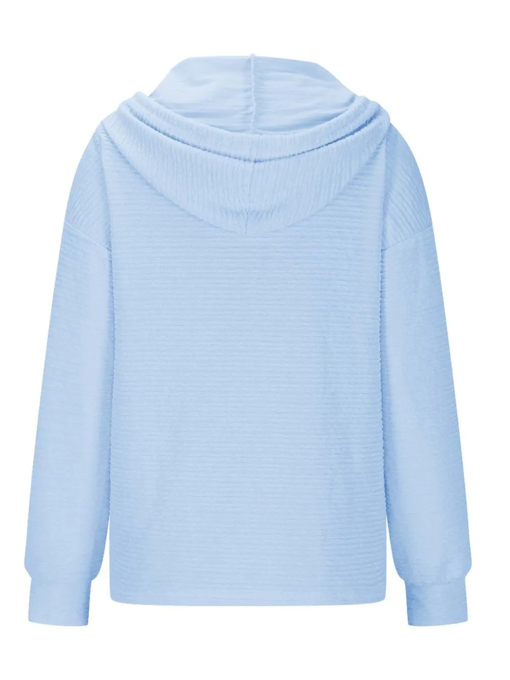 Drawstring Quarter Button Long Sleeve Hoodie, image 20