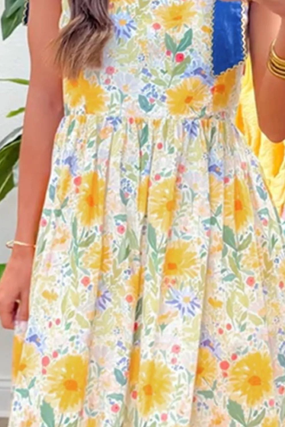Floral Print Tie-Shoulder Midi Dress, image 3