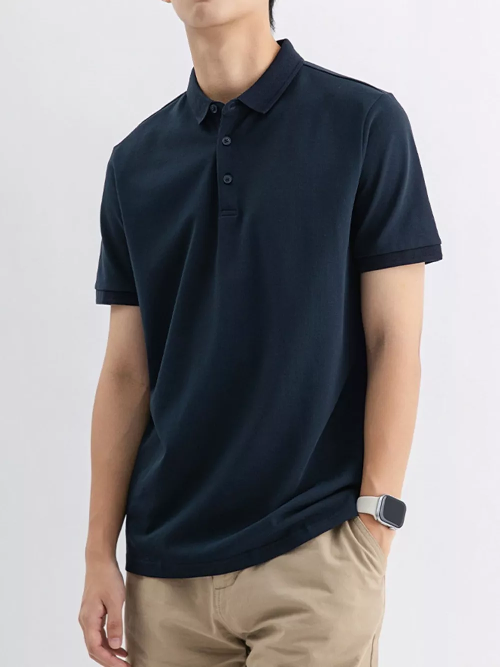 Men's Plus Size Solid Color Short Sleeve Polo, image 5