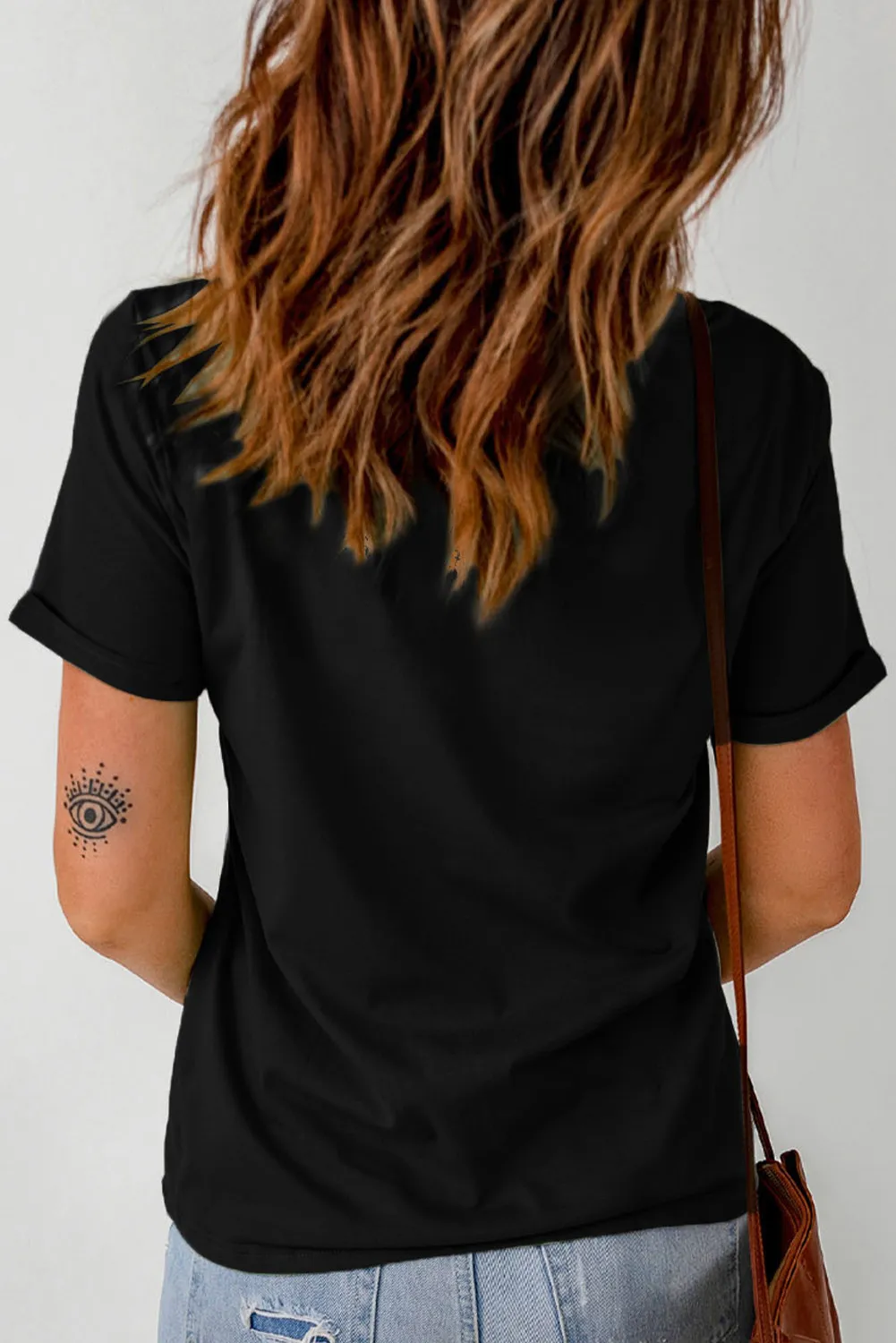 Letter Graphic Round Neck Short Sleeve T-Shirt, image 4