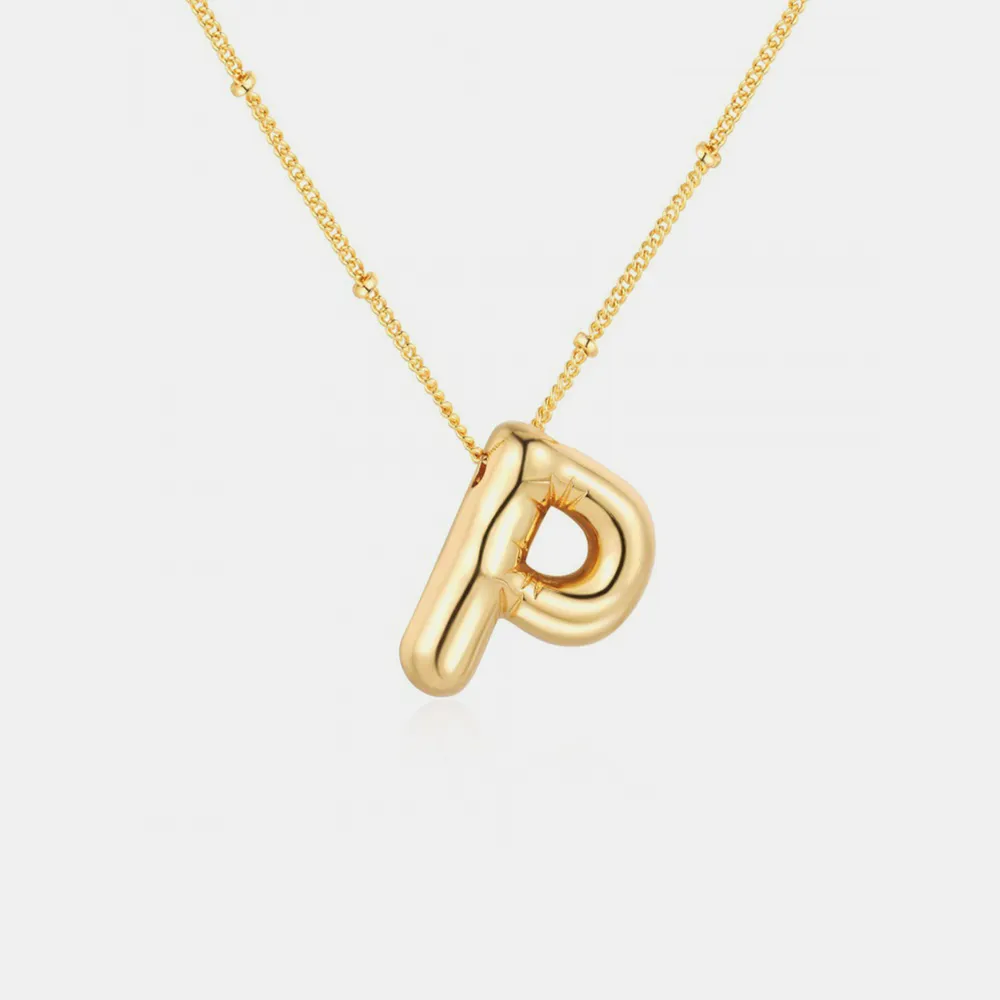 Gold-Plated Bubble Initial Necklace, image 6