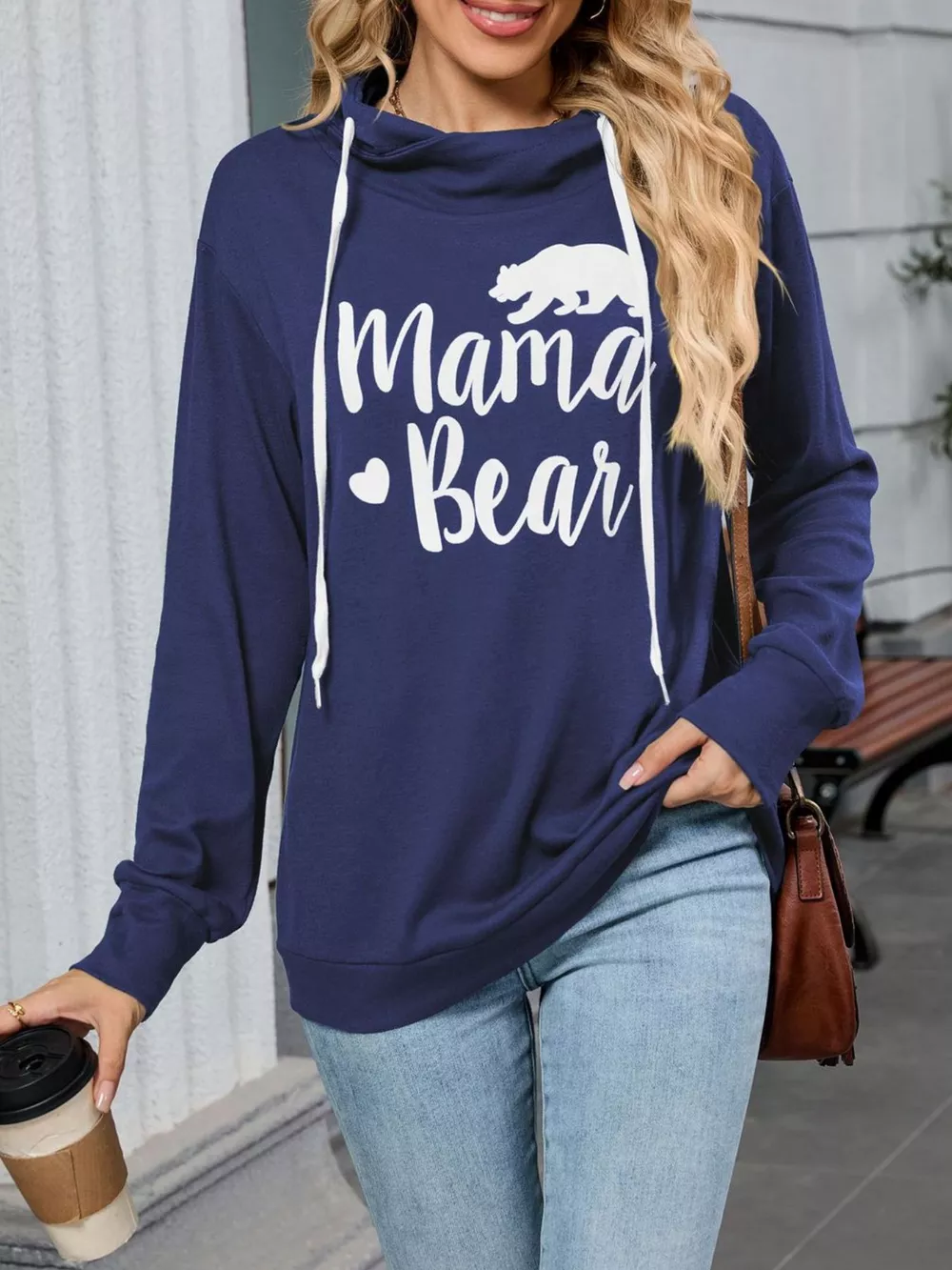 Contrast Letter Graphic Drawstring Long Sleeve Hoodie, image 23