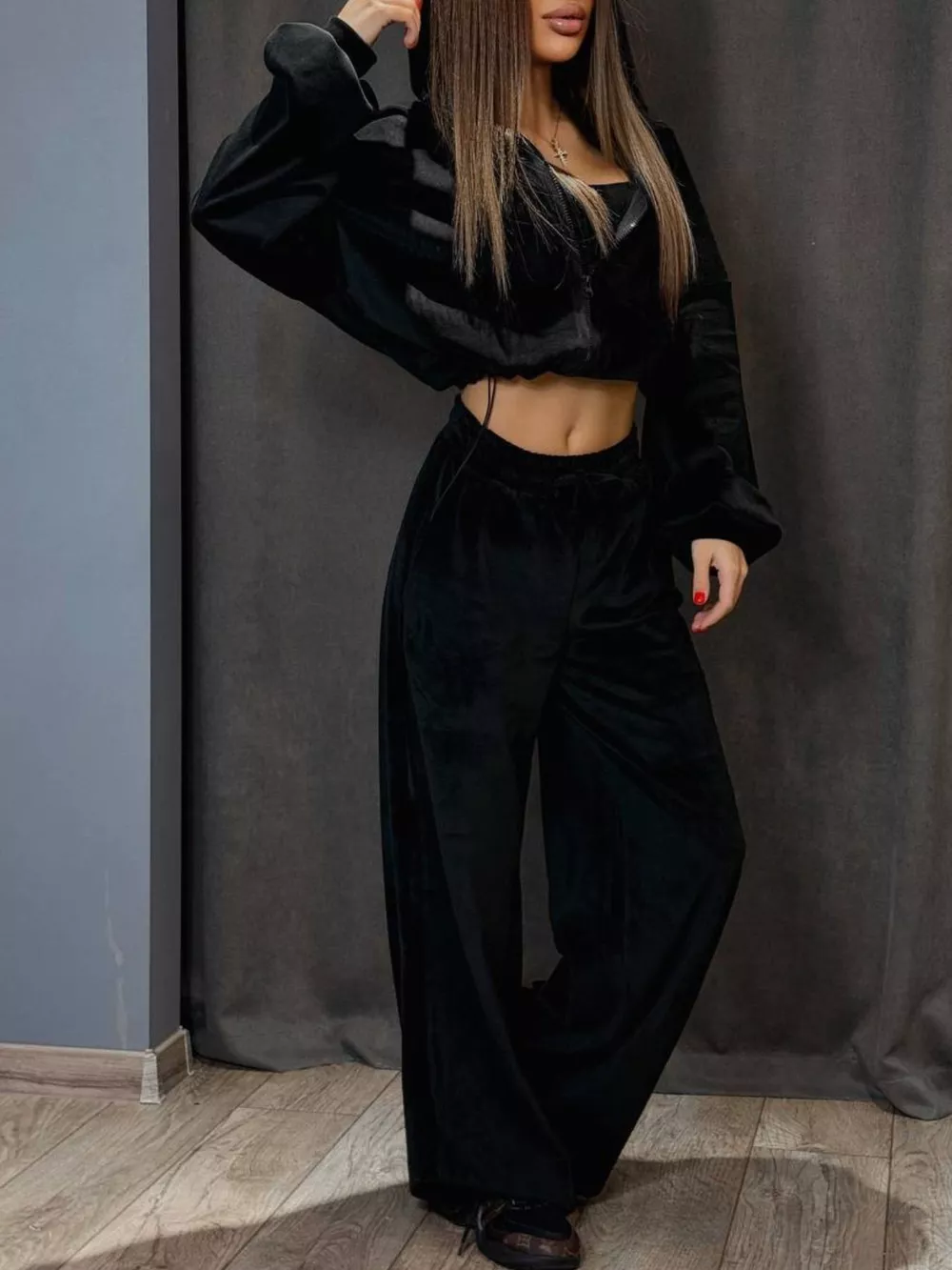 Zip Up Cropped Outerwear and Pants Set, image 31