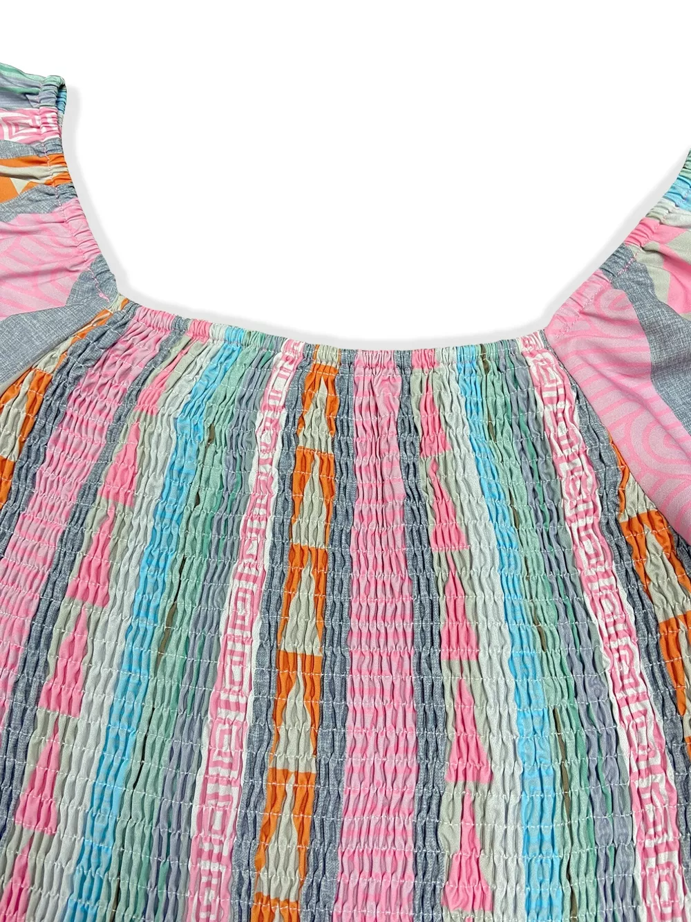 Smocked Square Neck Flounce Sleeve Maxi Dress, image 3
