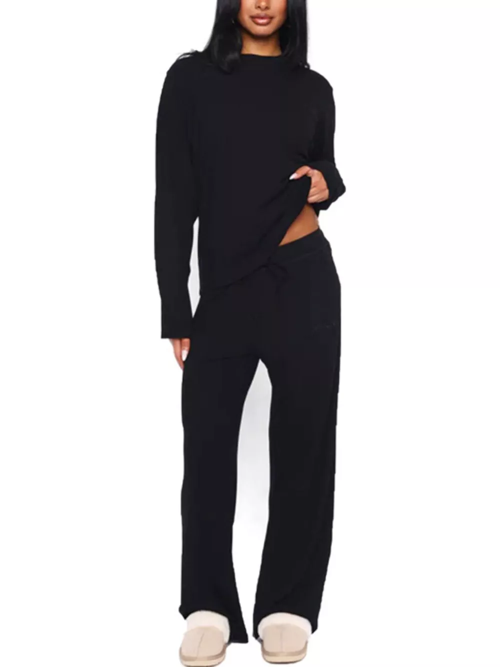Relaxed Fit Long Sleeve Top and Pants Set, image 14