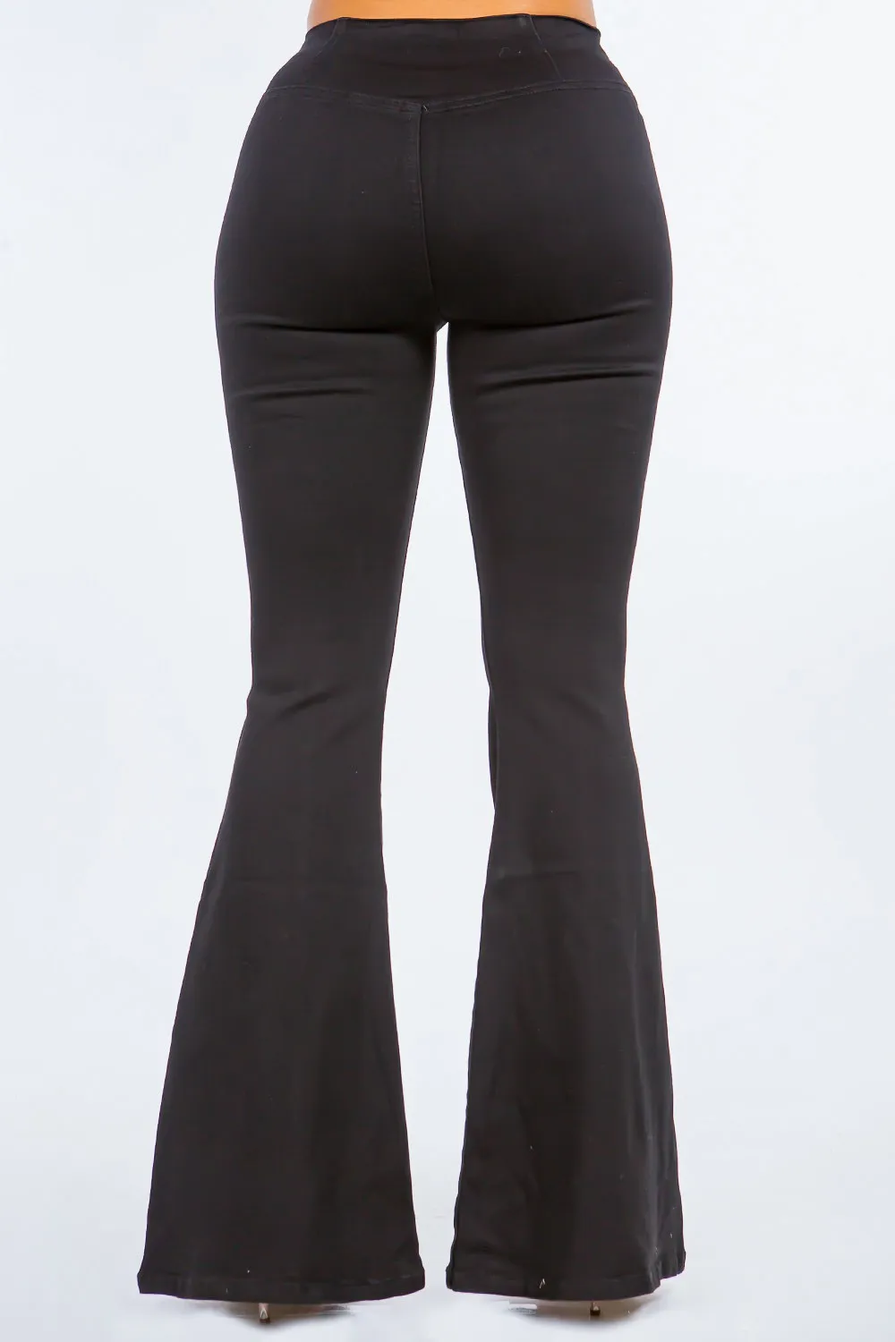 High Waist Pull On Flare Jeans, image 2
