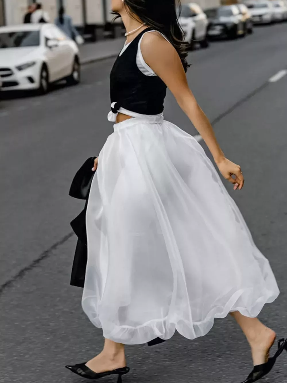 Elastic Waist Flowy Skirt, image 3
