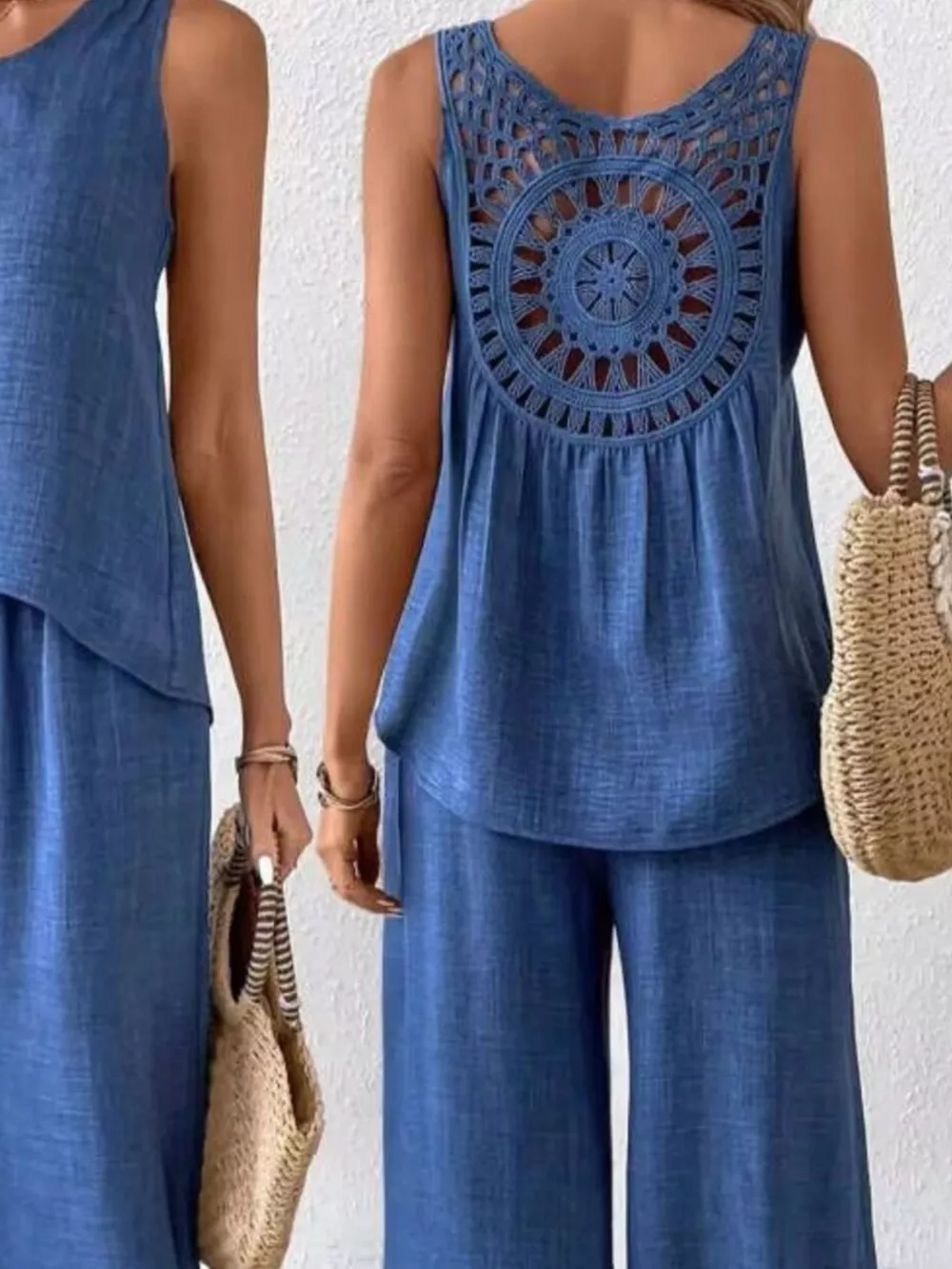 Round Neck Tank and Pants Set, image 10