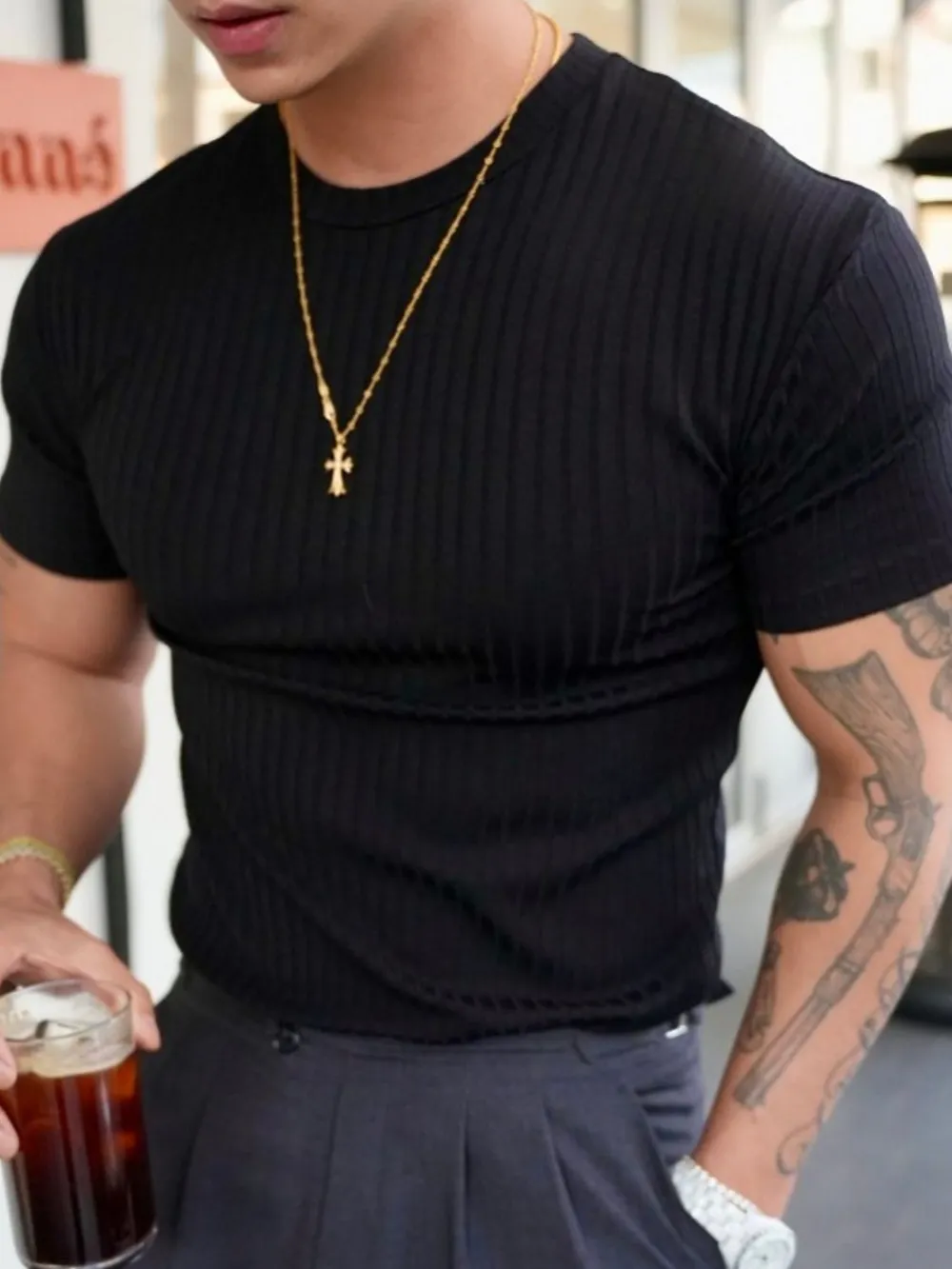 Men's Plus Size Round Neck Short Sleeve T-Shirt