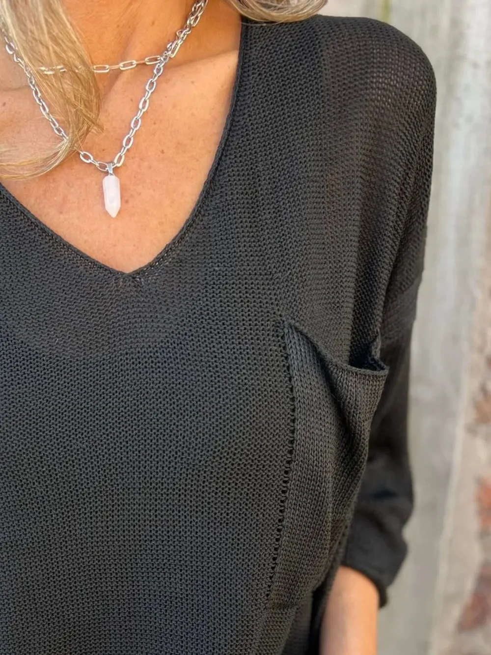 Full Size Casual V-Neck Knit Sweater Plus Size, image 12