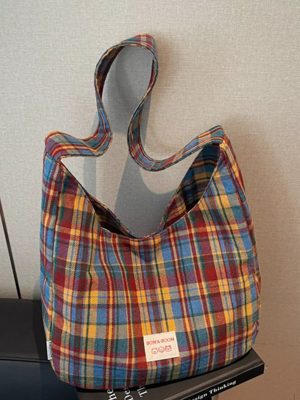 Lightweight Plaid Casual Handbag, image 5