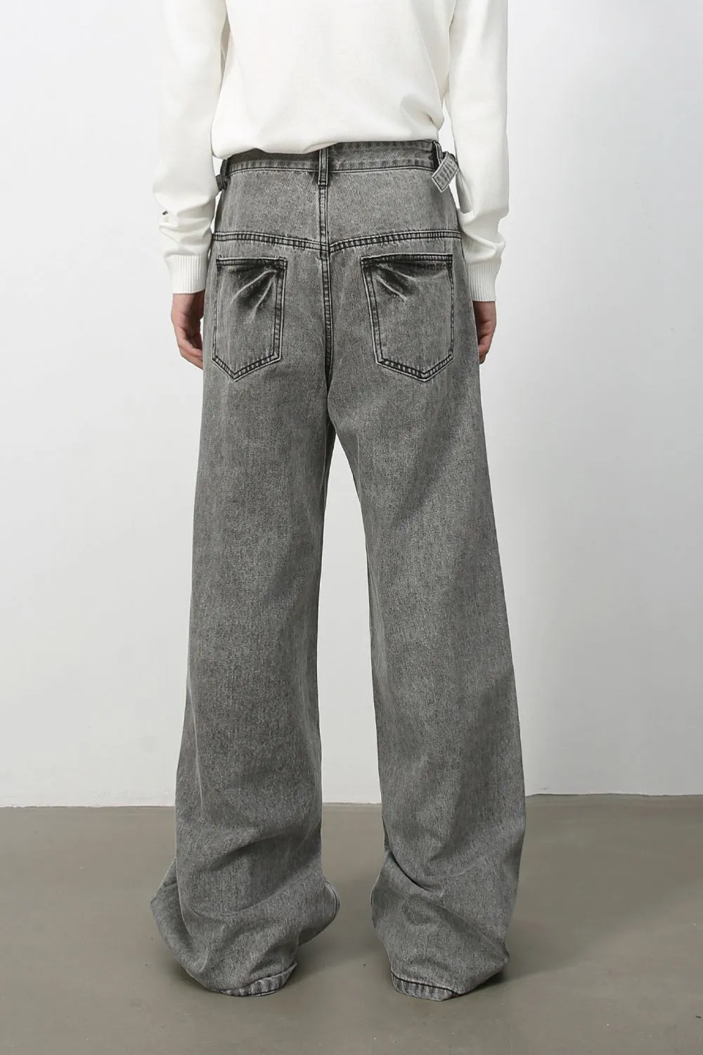 Men's Wide Leg Jeans with Pockets, image 2