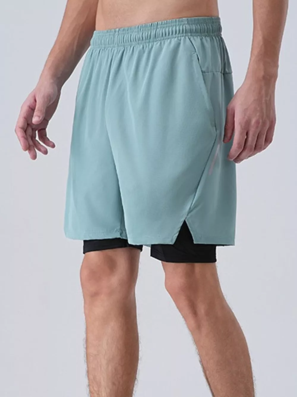 Men's Plus Size Elastic Waist Active Shorts, image 2
