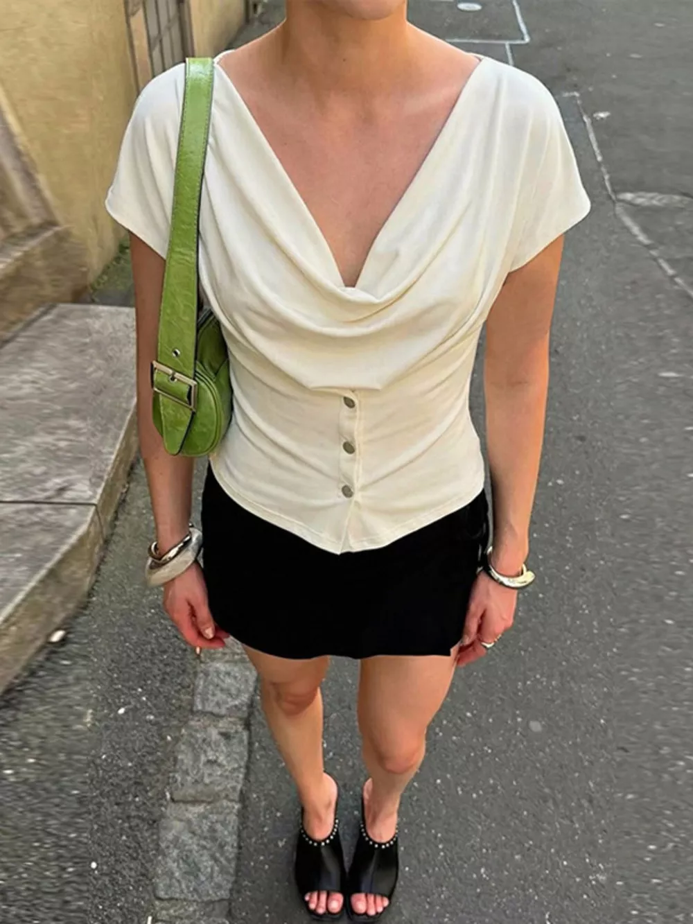 Off-Shoulder Slim Fit Blouse, image 8