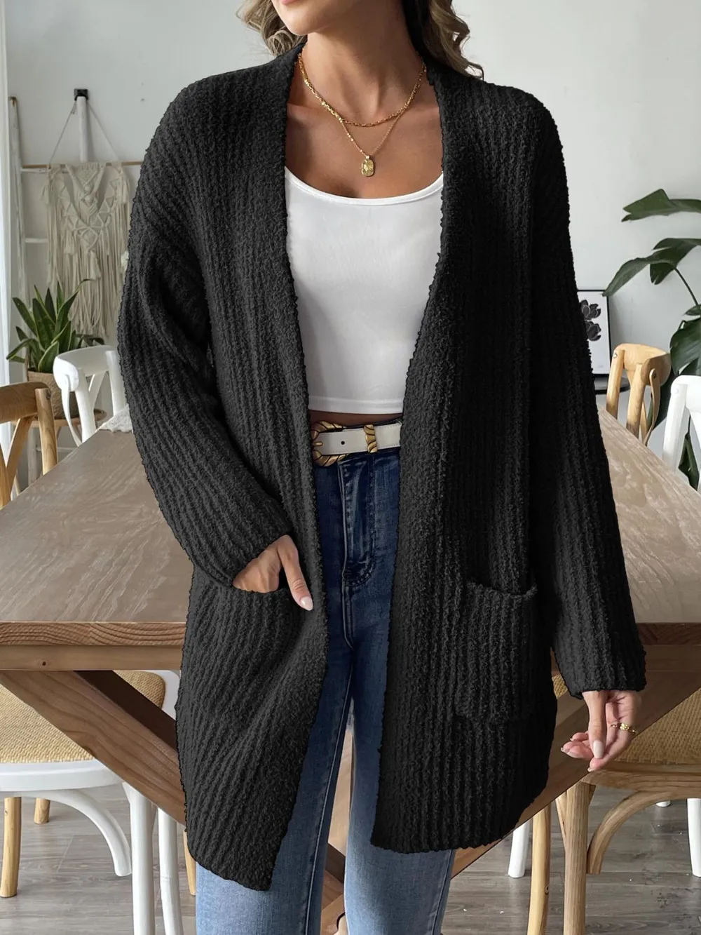 Open Front Long Sleeve Cardigan, image 8