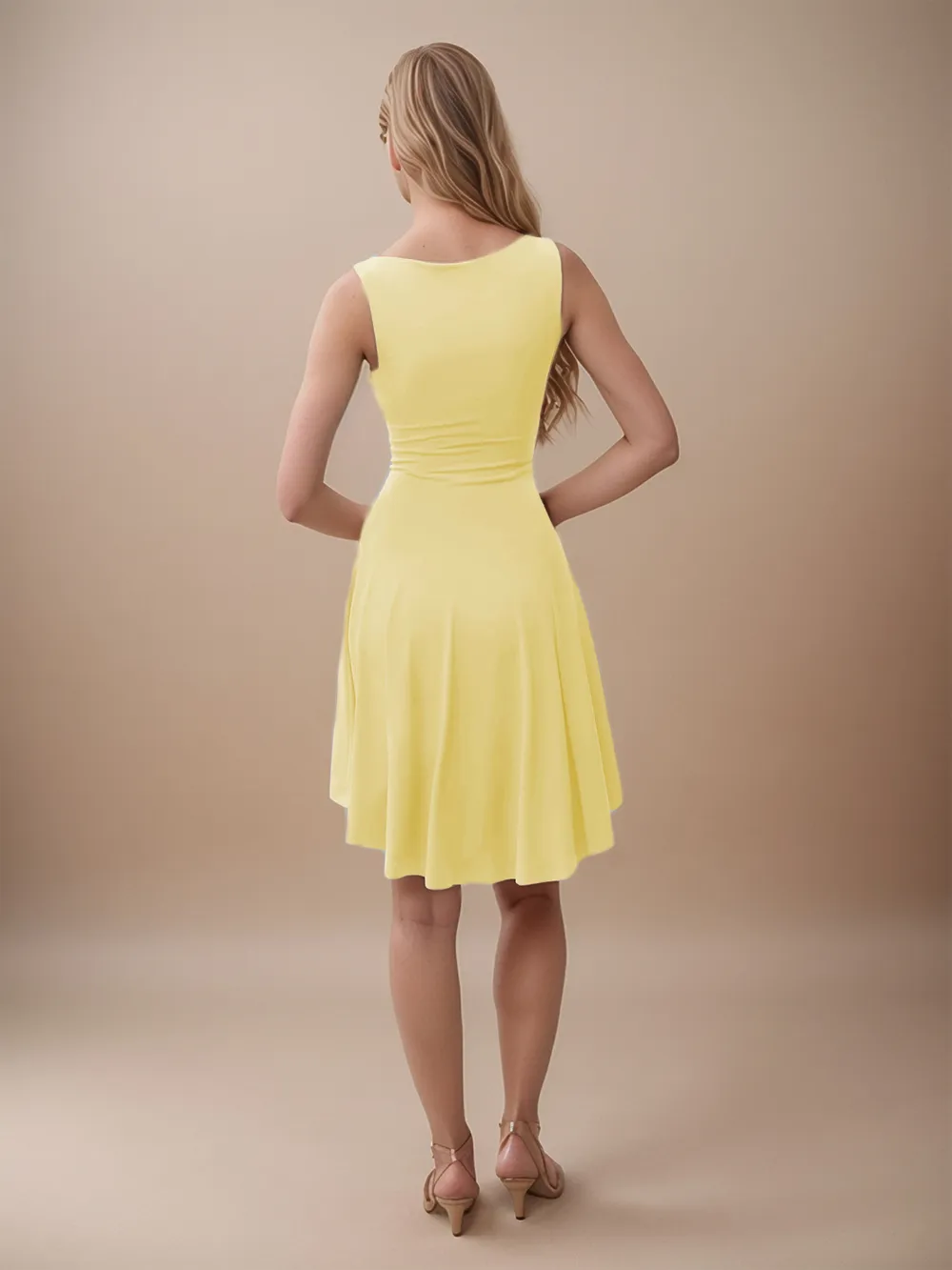 High-Low Round Neck Sleeveless Mini Dress, image 5
