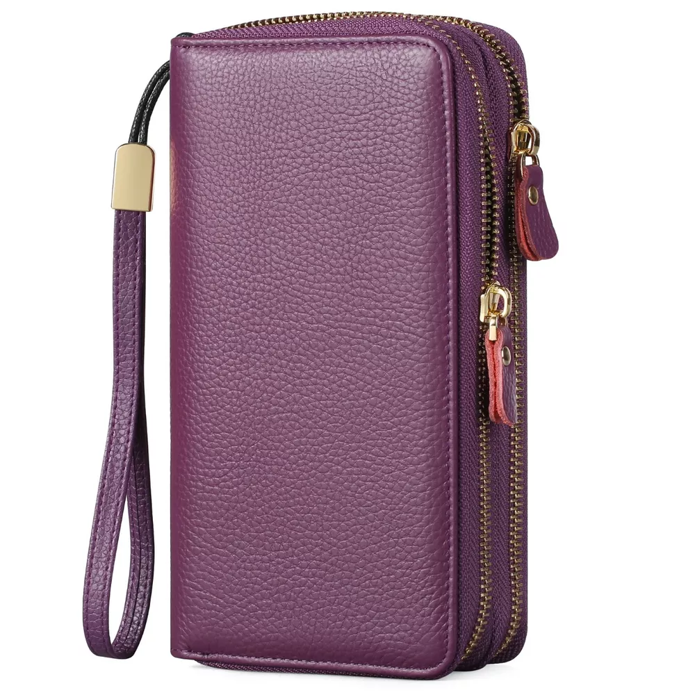 Double Zipper Leather Wallet, image 2
