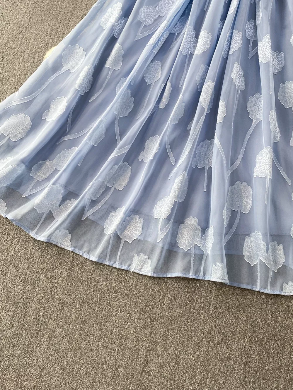 Button Front Puff Sleeve Chiffon Dress, image 19