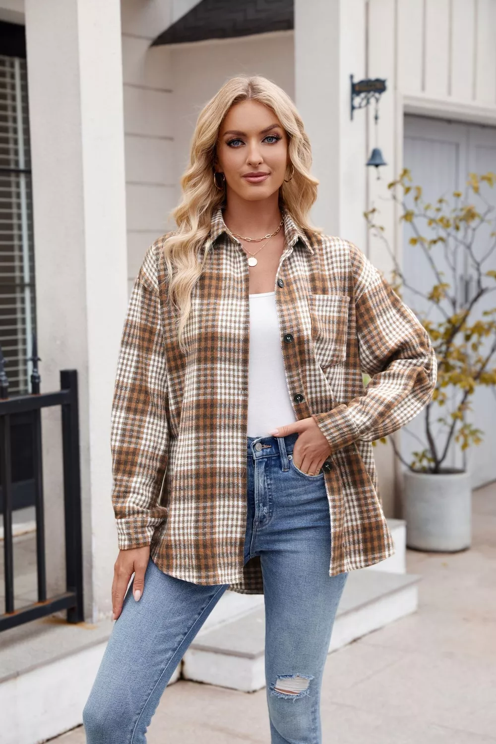 Casual Plaid Long Sleeve Shirt, image 19