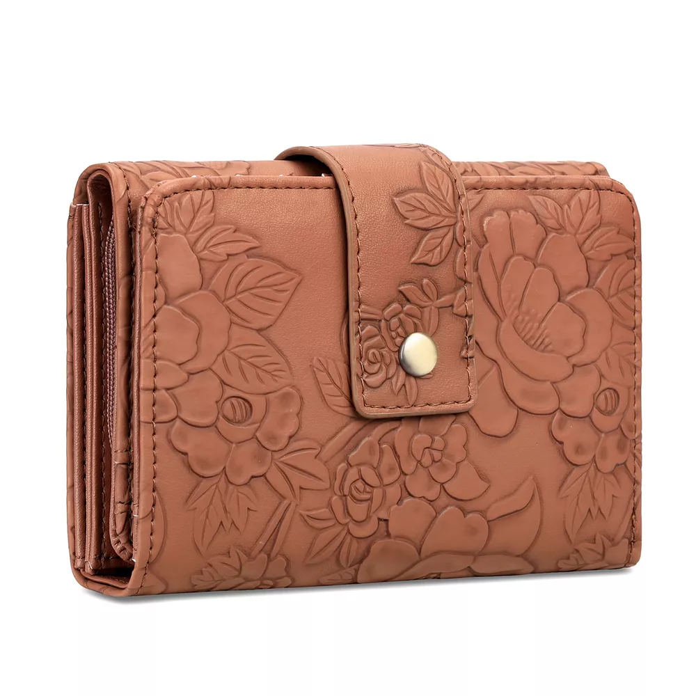 Floral Embossed Leather Wallet, image 5