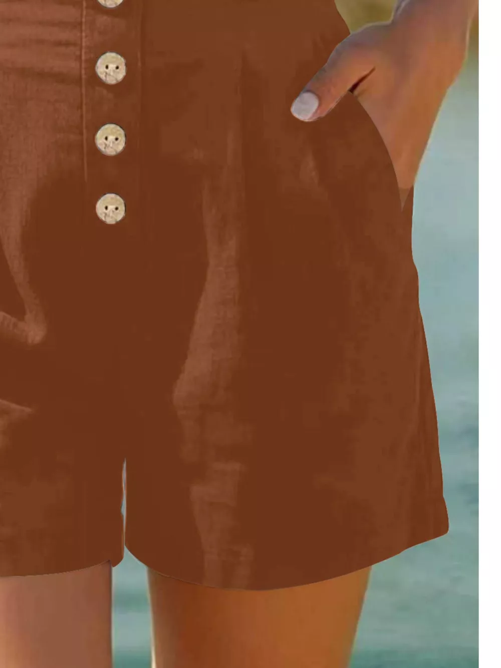 Button Fly High Waist Shorts, image 21