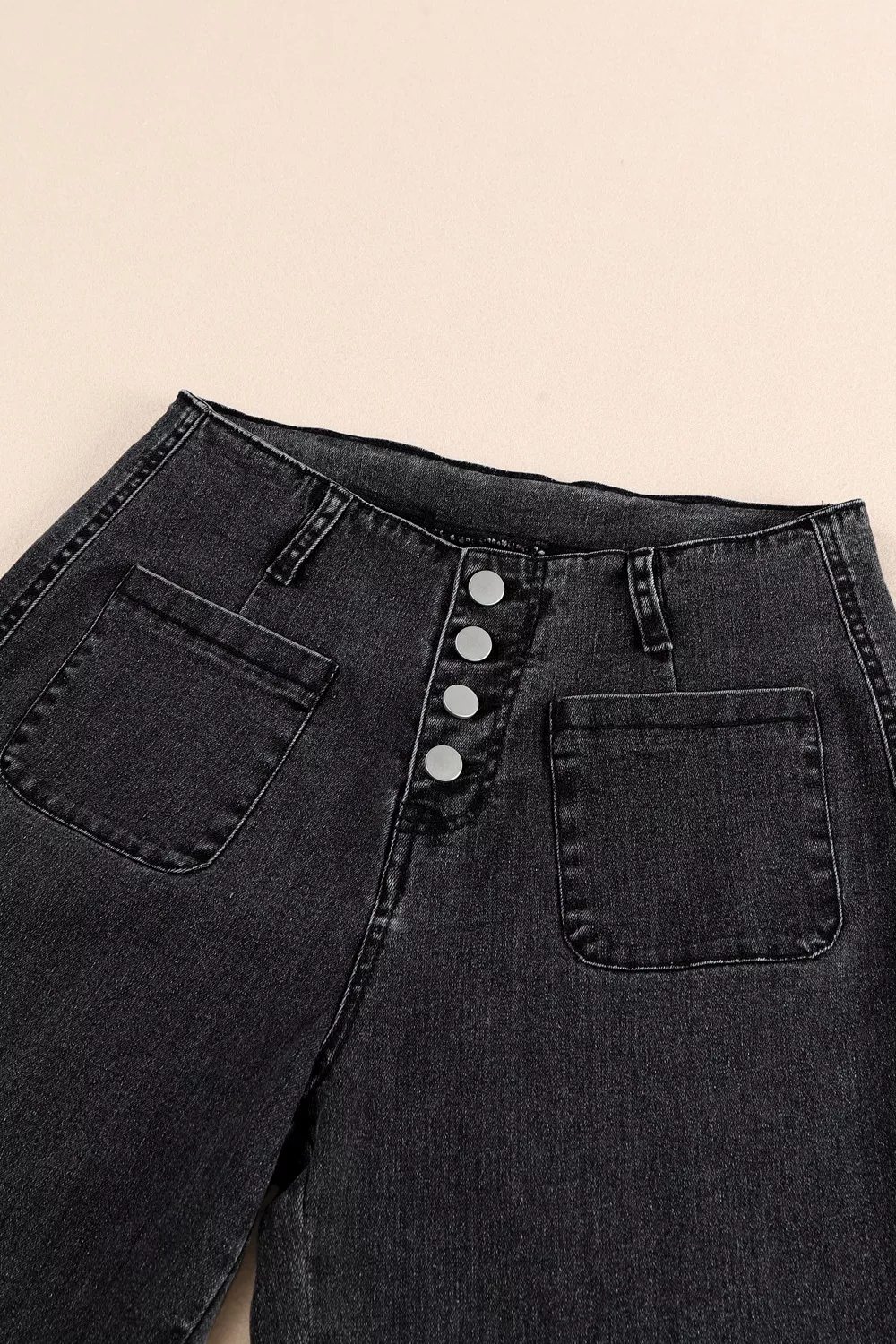 High-Waisted Button-Fly Wide-Leg Jeans, image 10