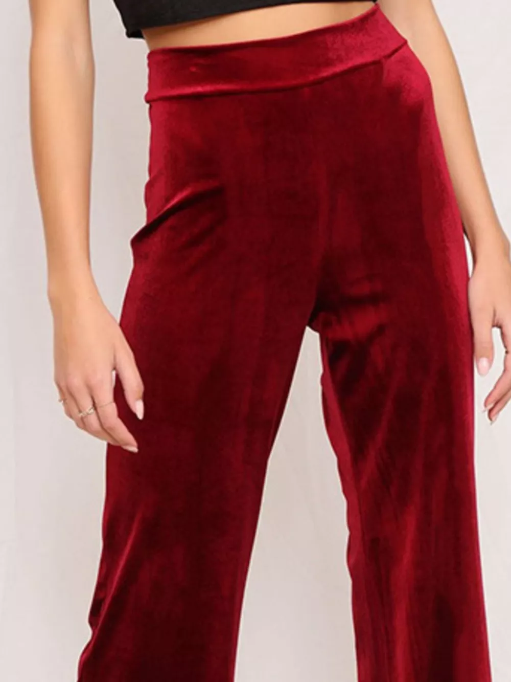 Full Size Velvet Wide Leg Pants Plus Size, image 6