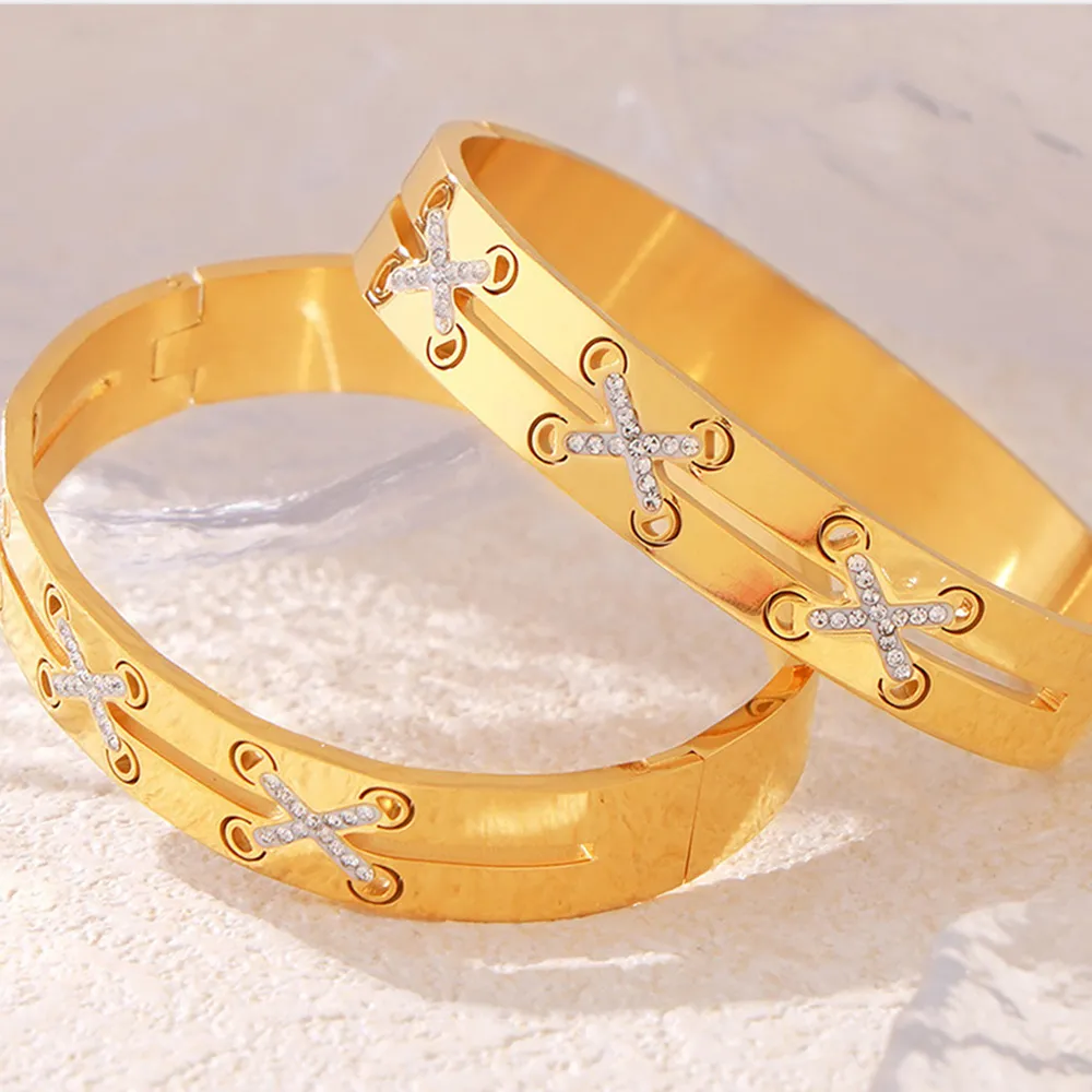 18K Gold-Plated Czech Diamond Bracelet, image 4