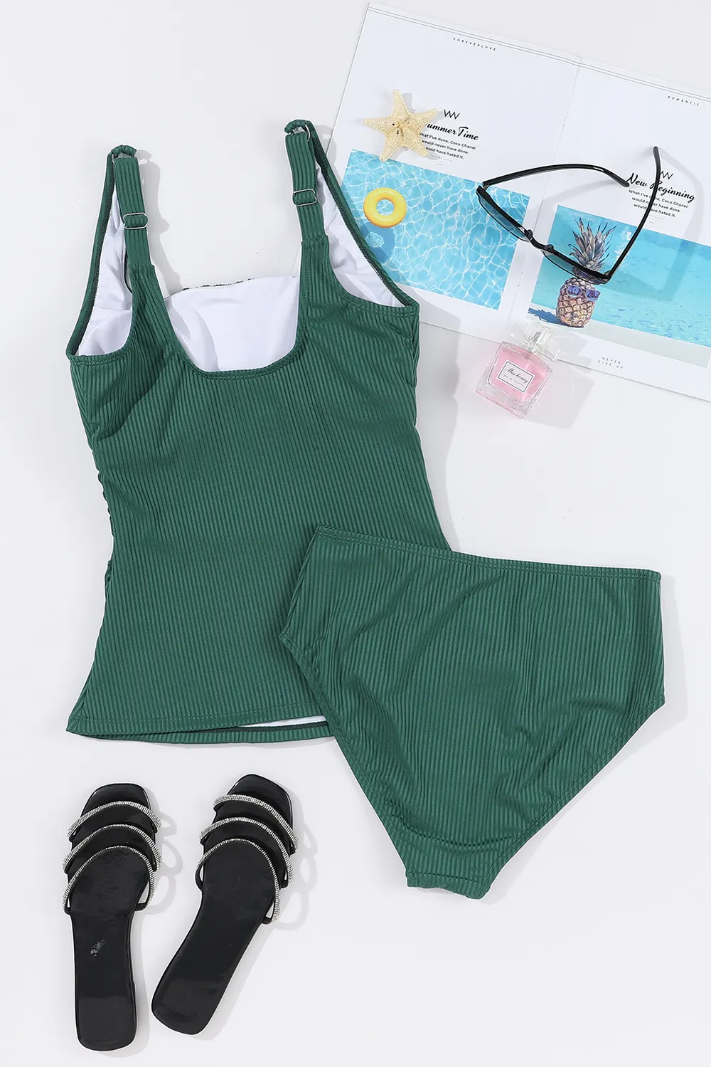 Square Neck Wide Strap Tankini Set, image 7