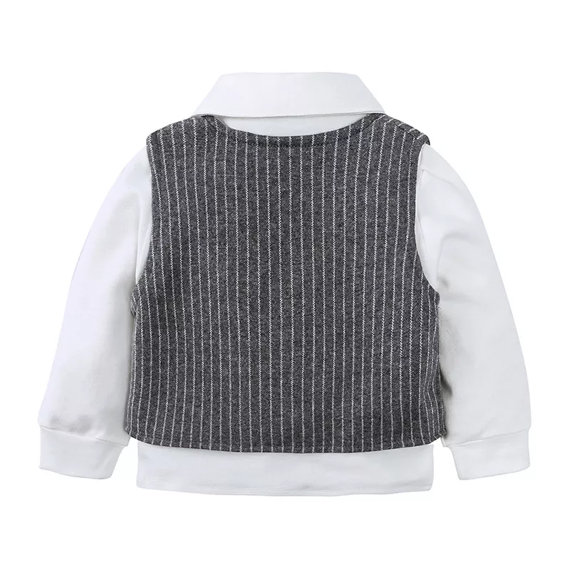 Children's Striped Vest and Pants Suit Set, image 3