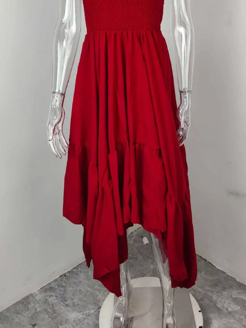 Full Size Smocked Sleeveless Ruffle Hem Maxi Dress Plus Size, image 7