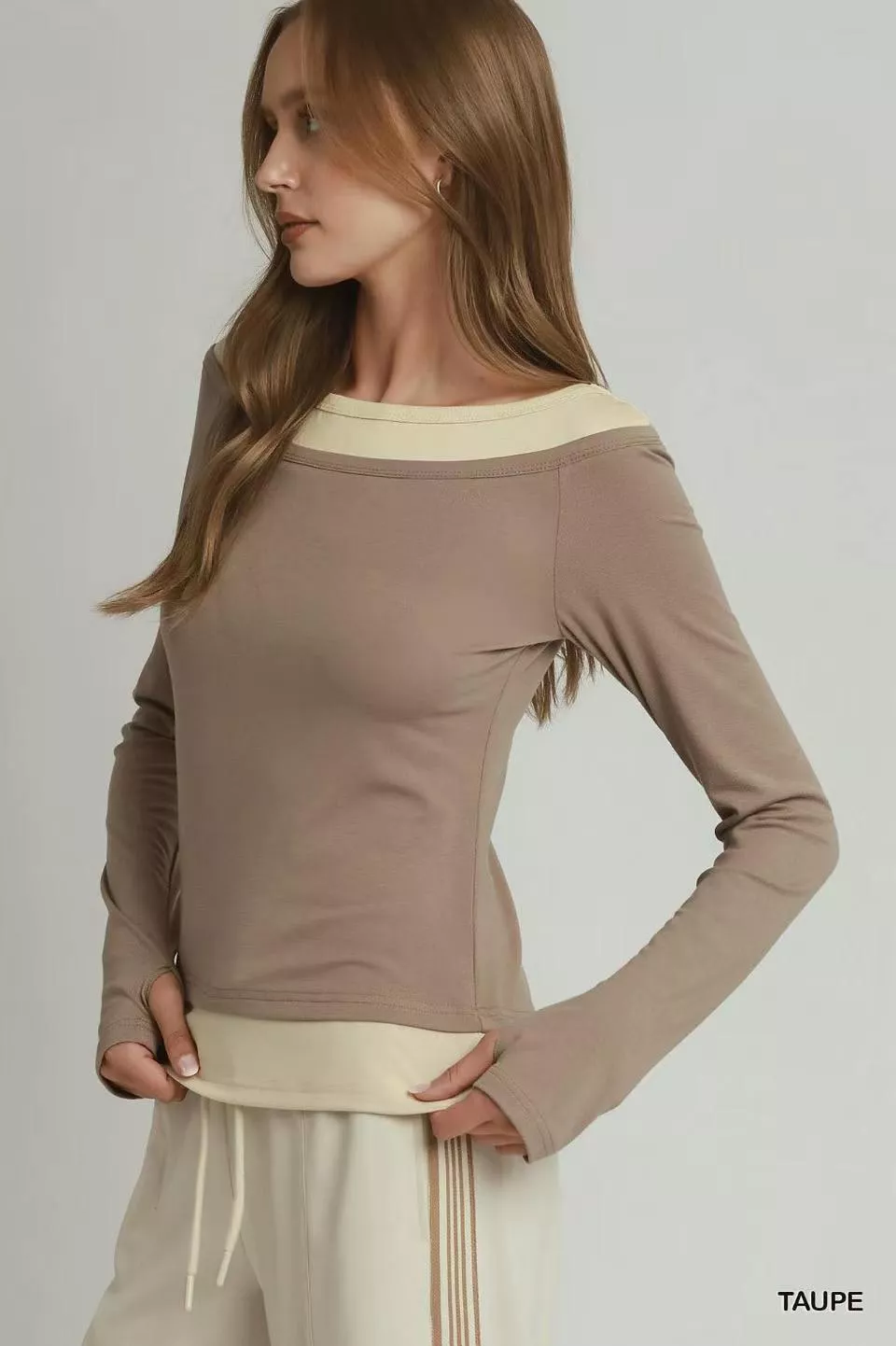 Layered Twofer Long Sleeve Top, image 2
