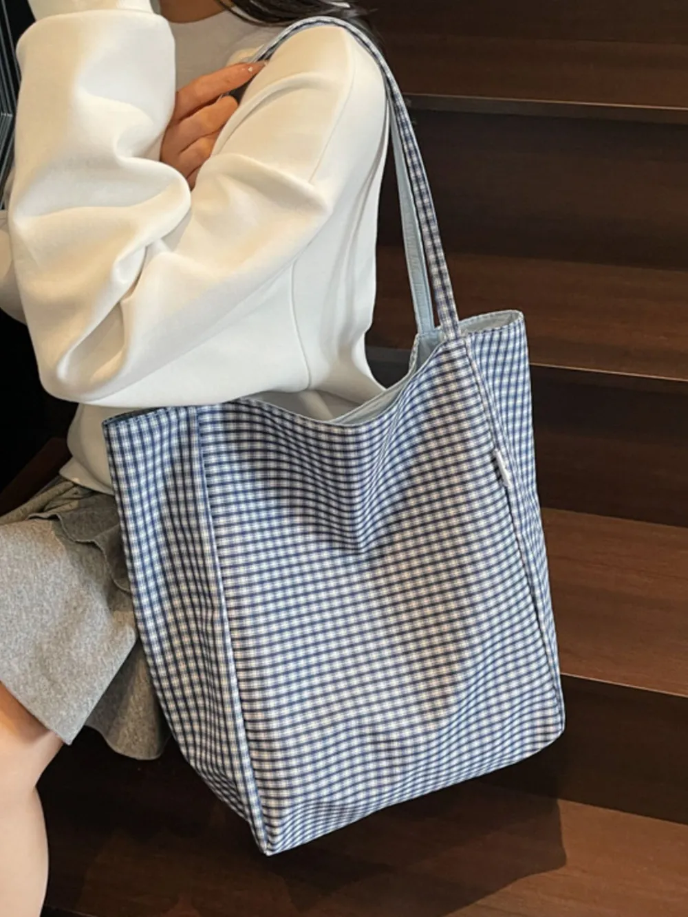 Plaid Pattern Tote Bag