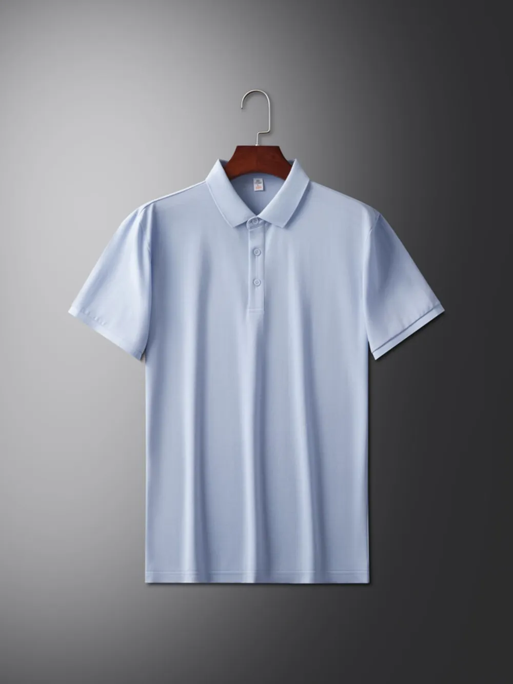 Men's Plus Size Business Casual Solid Color Polo Shirt, image 2