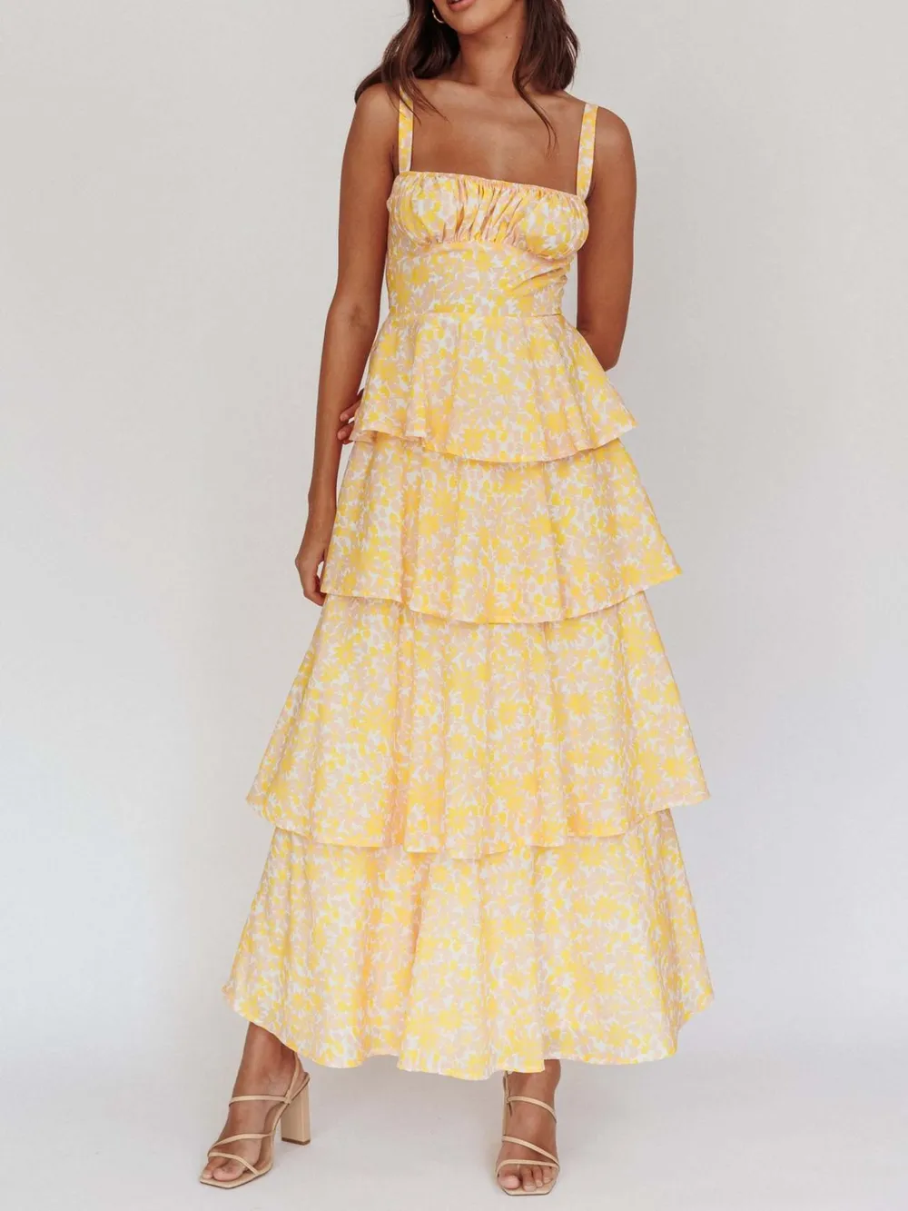 Floral Layered Ruffle Maxi Dress, image 7