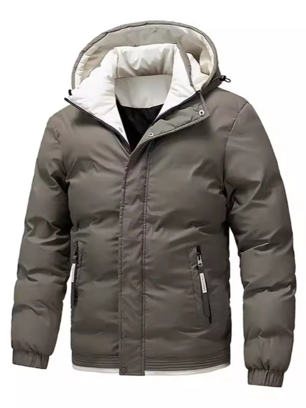 Men's Plus Size Warm Padded Hooded Puffer Jacket, image 3