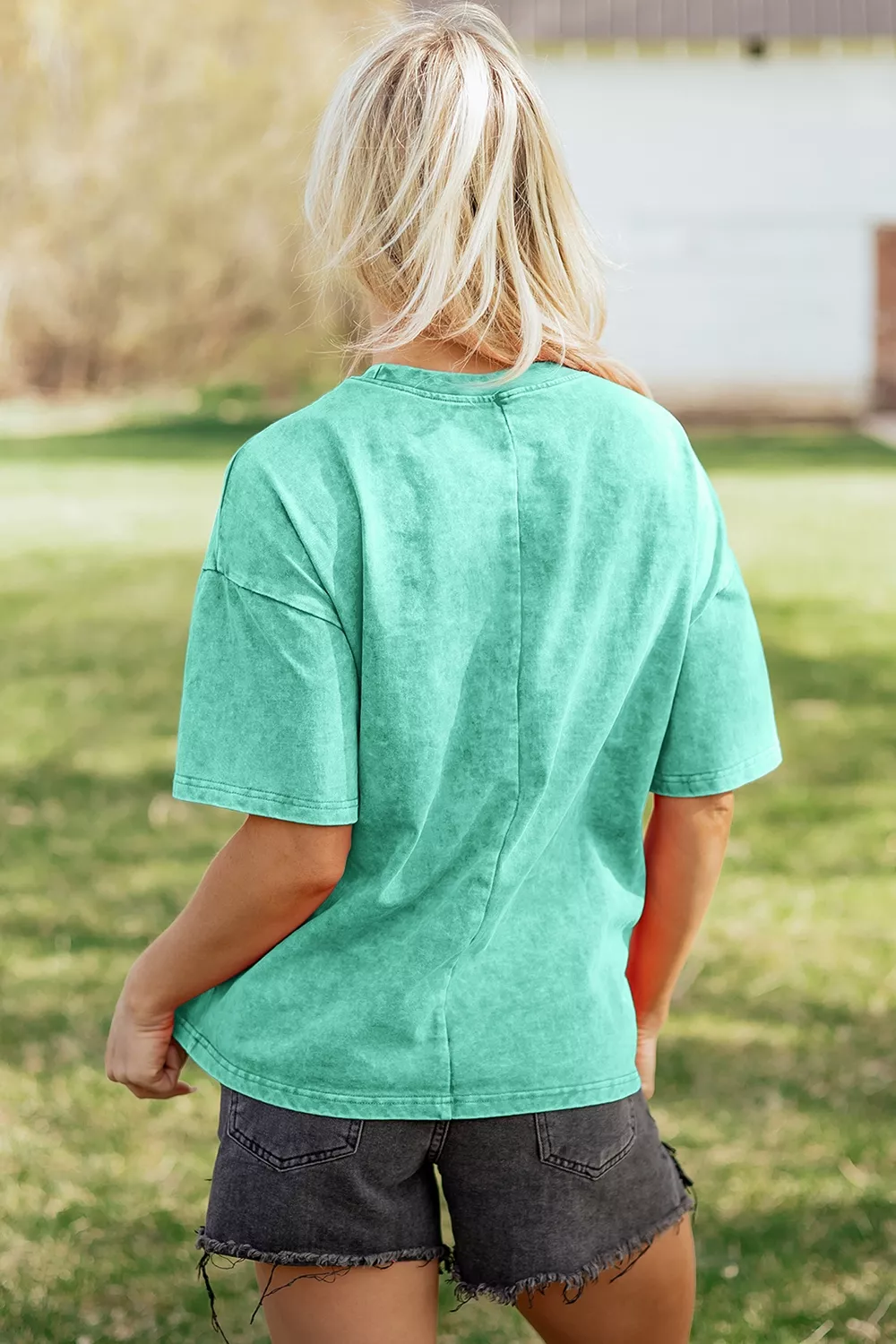 Solid Color Cotton Mineral Washed Oversize Tee, image 16