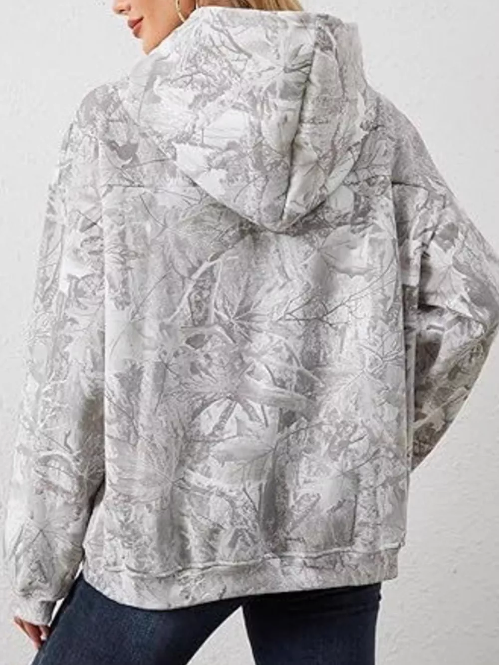 Full Size Kangaroo Pocket Long Sleeve Hoodie Plus Size, image 5