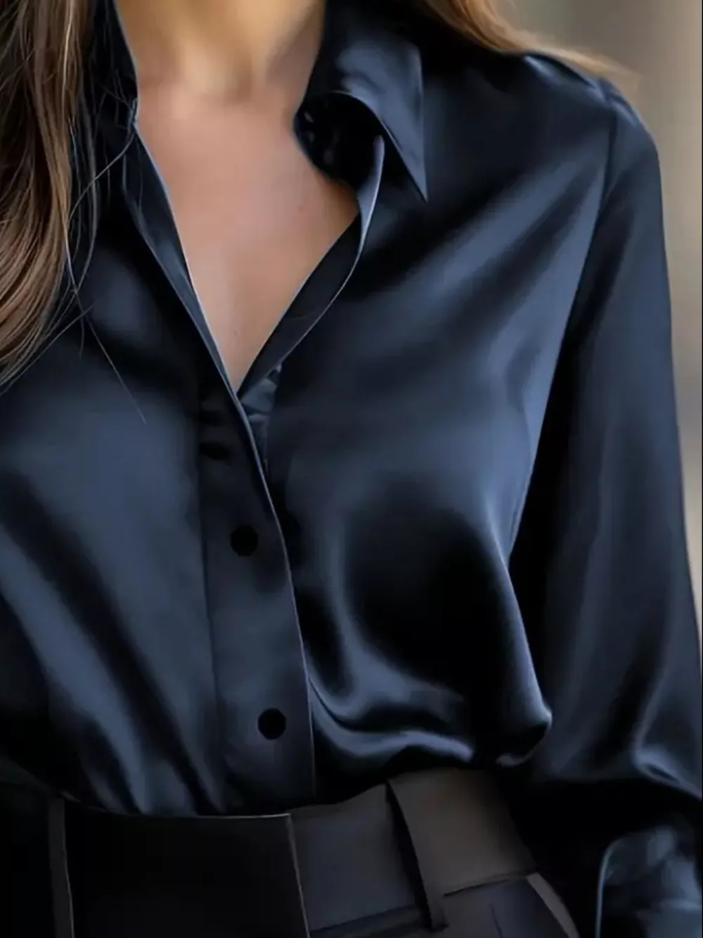 Button Down Collared Neck Long Sleeve Shirt, image 2