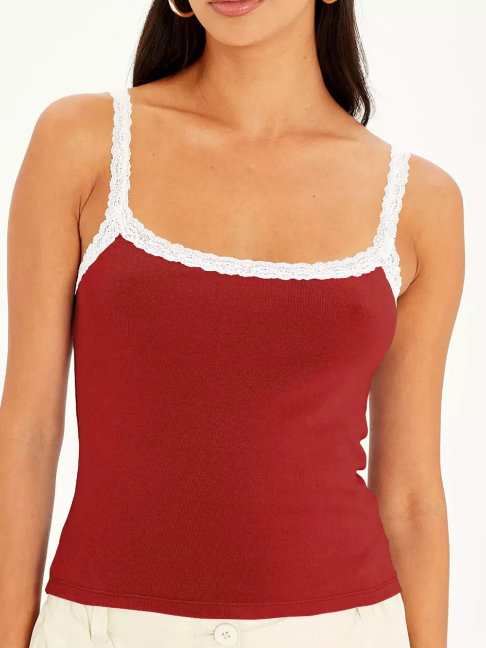 Lace Detail Contrast Trim Cami, image 16