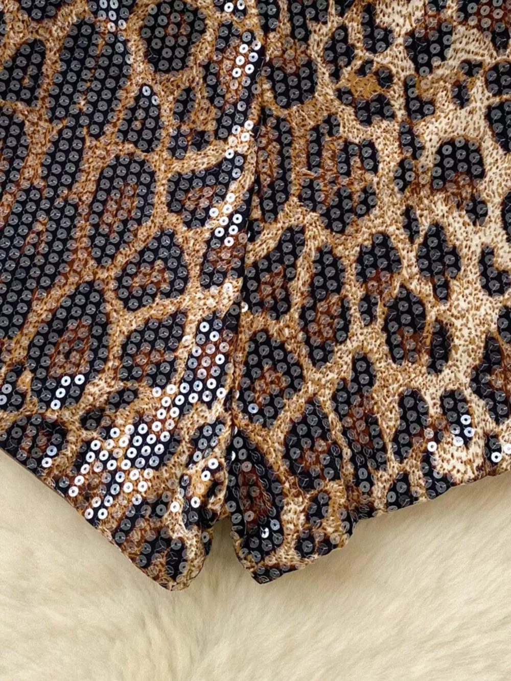Sequin Leopard Shorts, image 3