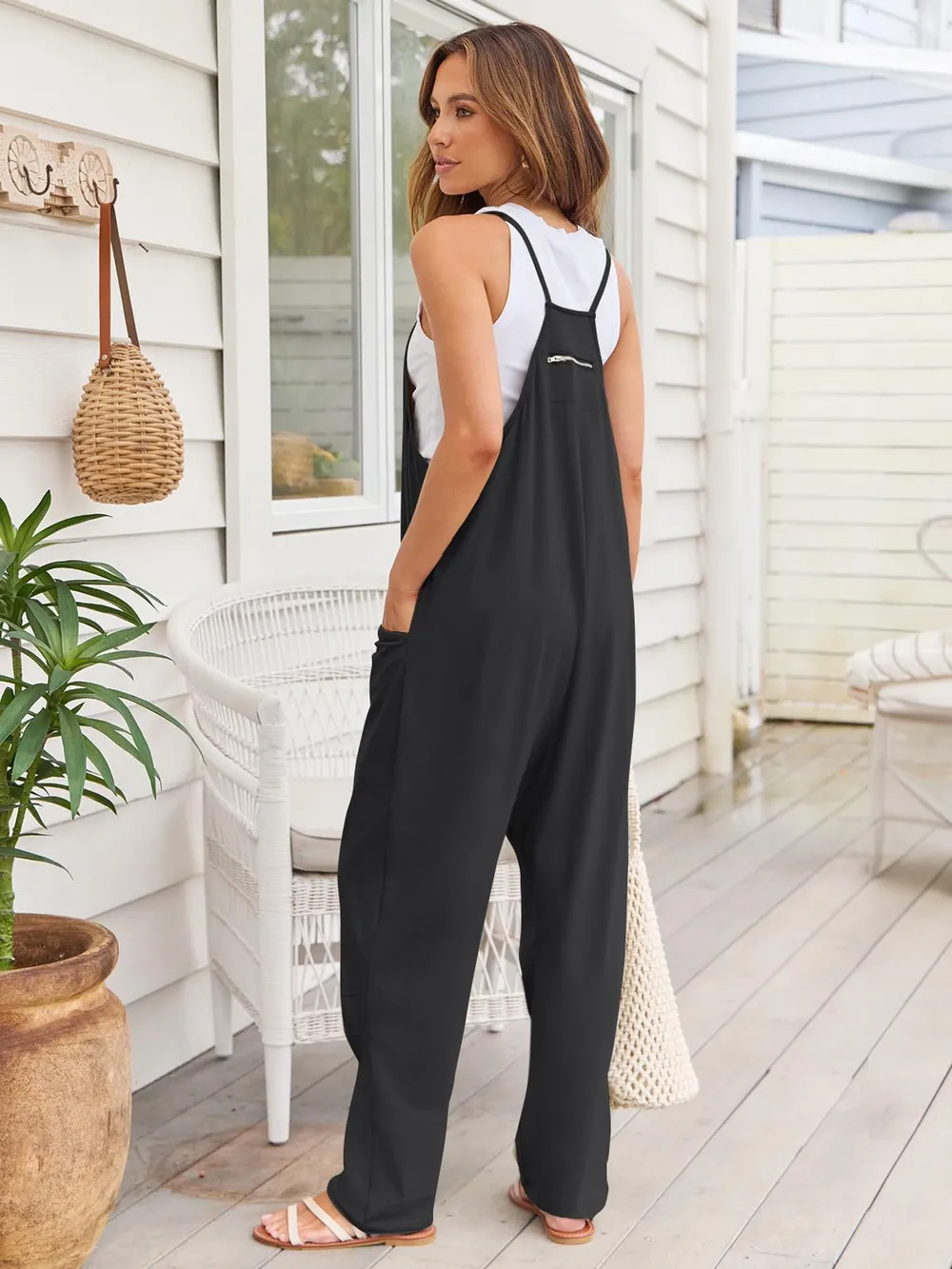 V-Neck Spaghetti Strap Jumpsuit, image 17