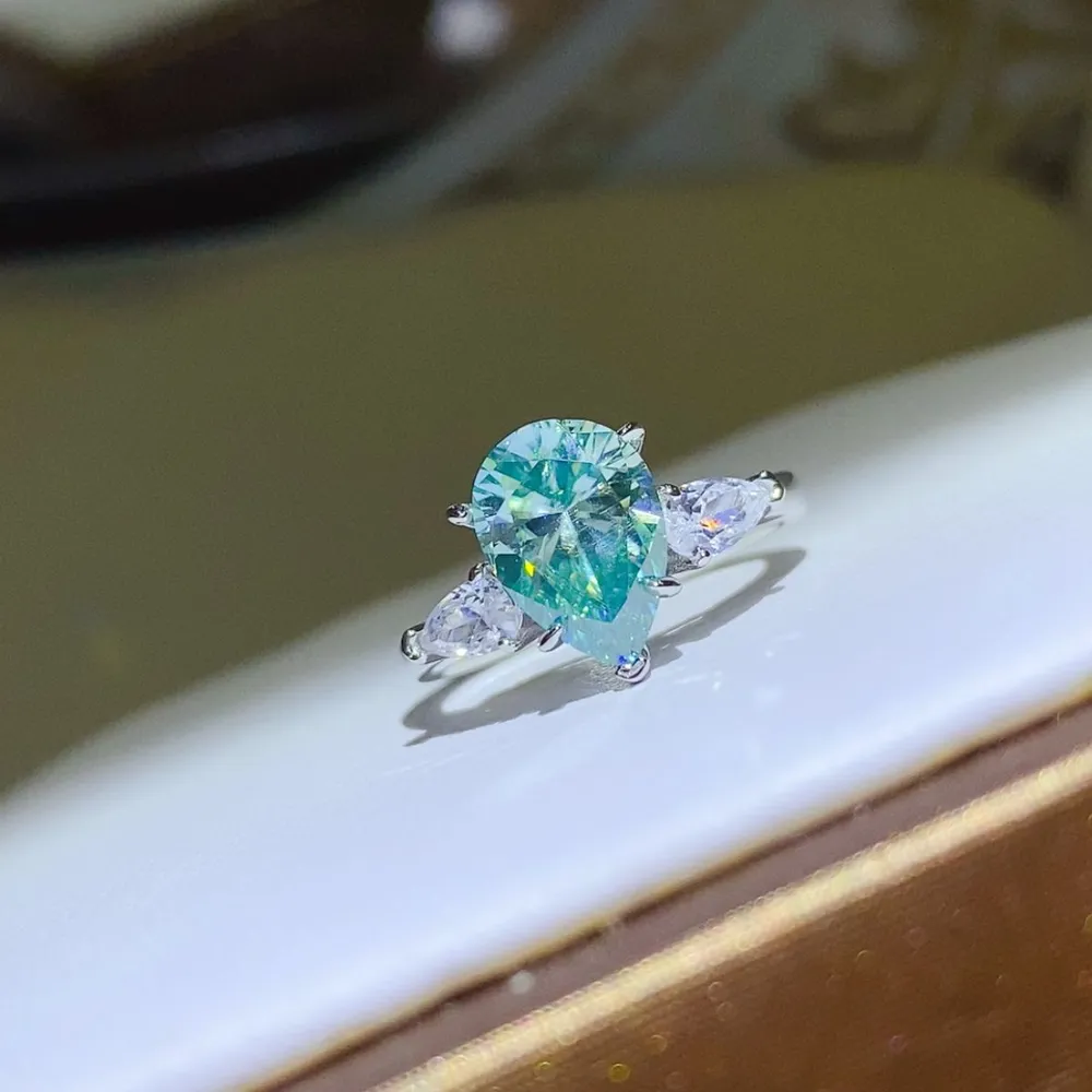2 Carat 925 Sterling Silver Moissanite Ring, image 2