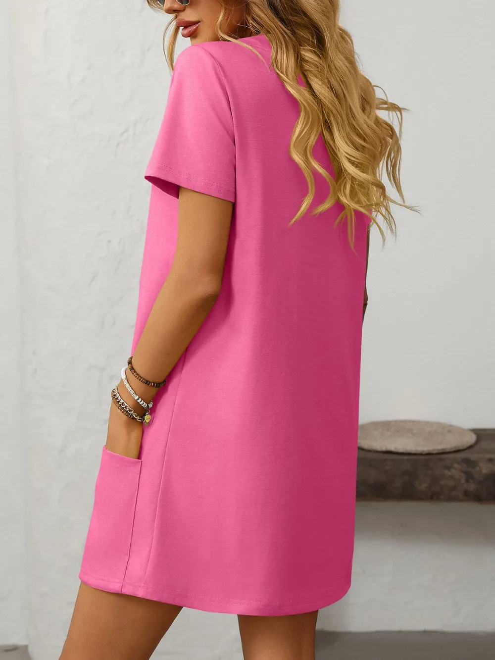 Square Neck Short Sleeve Mini Dress, image 15