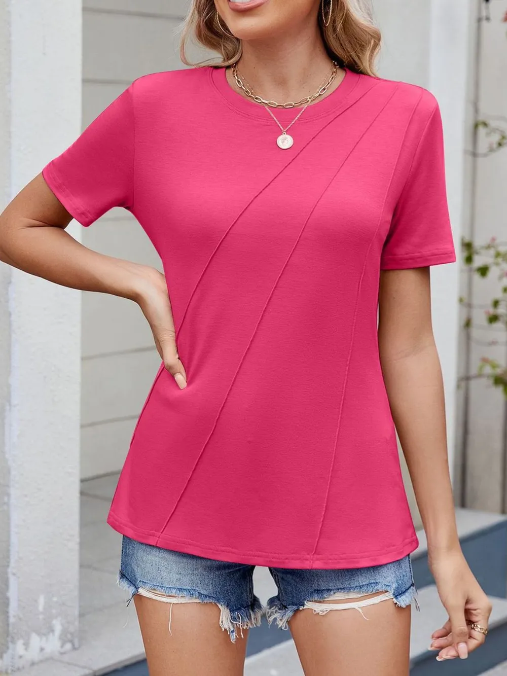 Round Neck Short Sleeve T-Shirt, image 30