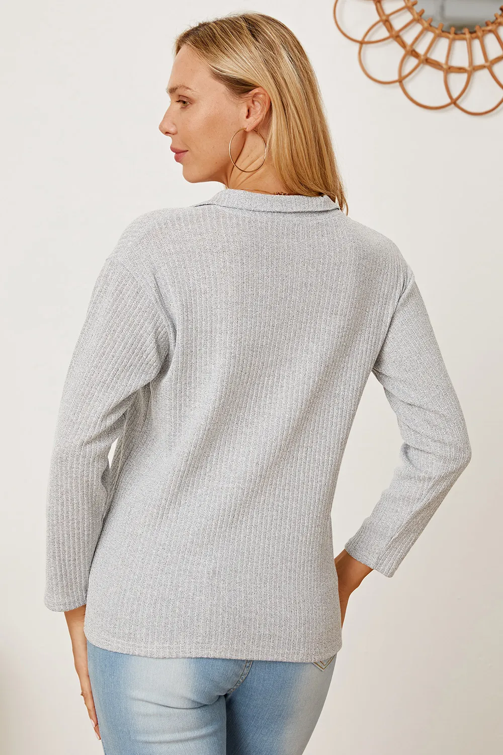 Collared Neck Dropped Shoulder T-Shirt, image 3